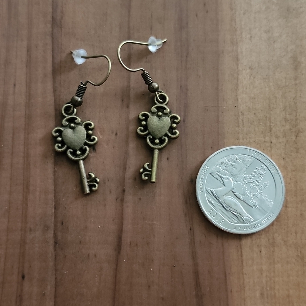 Vintage Key Earrings